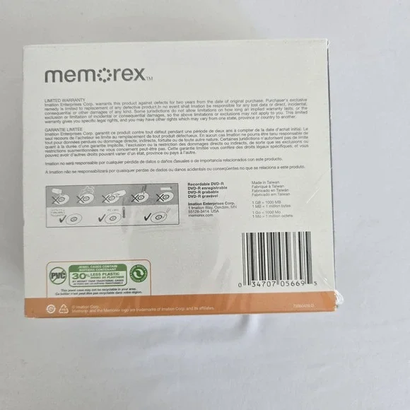 🆕️*NWT* Memorex - 10 Pack of DVD-R 16X - 4.7 GB - 120 Minute - with Cases - NEW - Picture 3 of 4